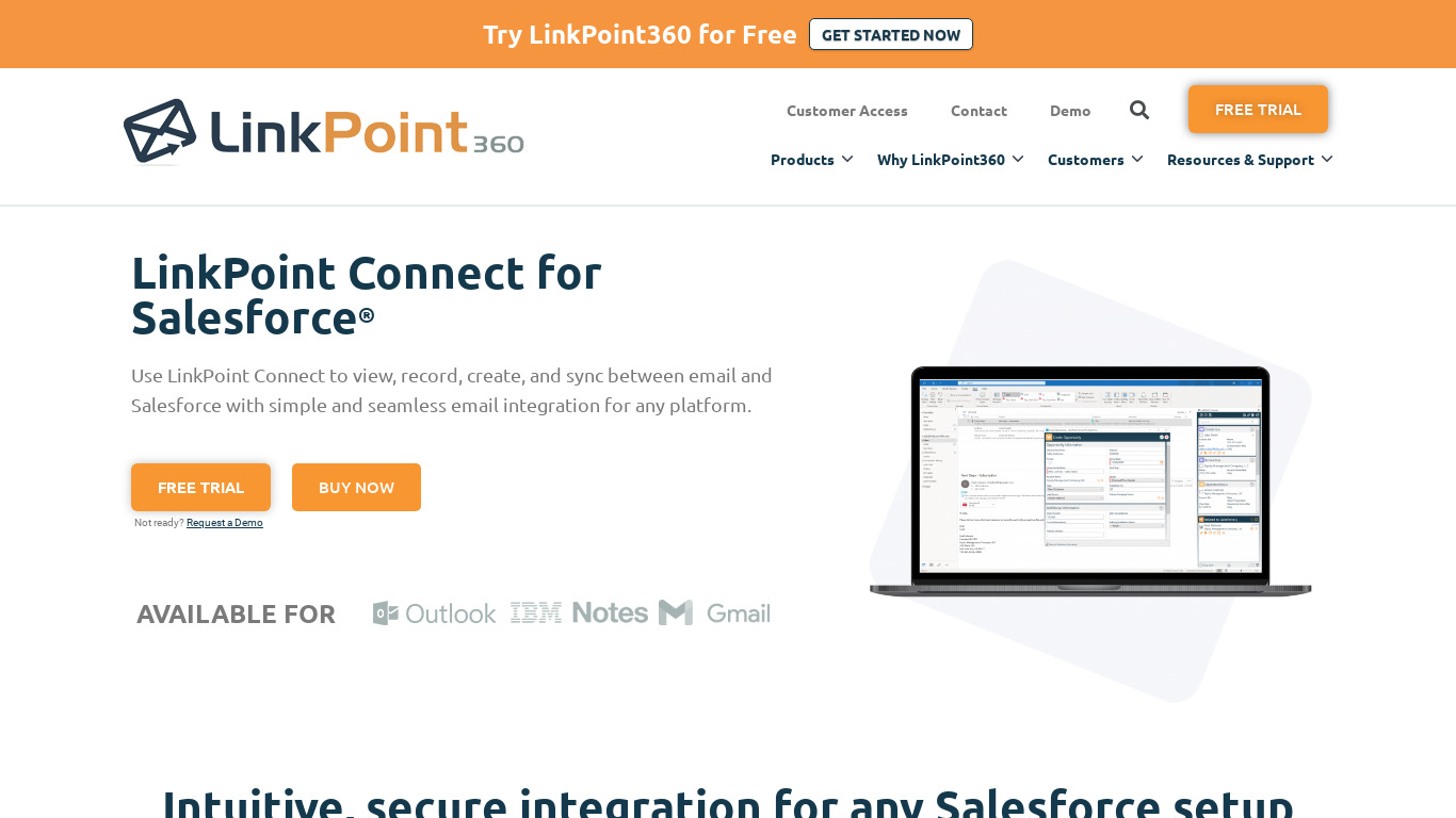 LinkPoint Connect Landing page