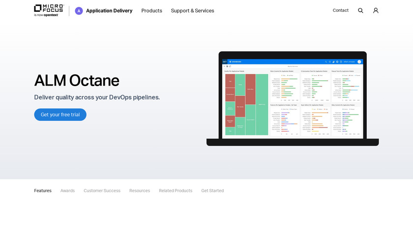 Micro Focus ALM Octane Landing Page