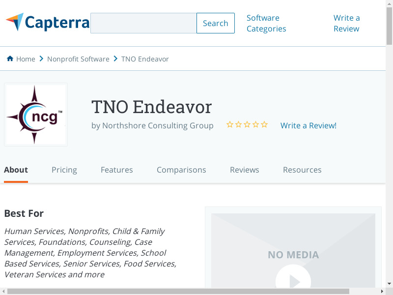 TNO Endeavor Landing page