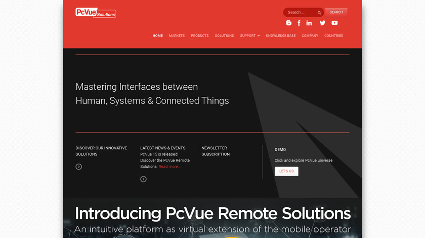 PcVUE Landing Page