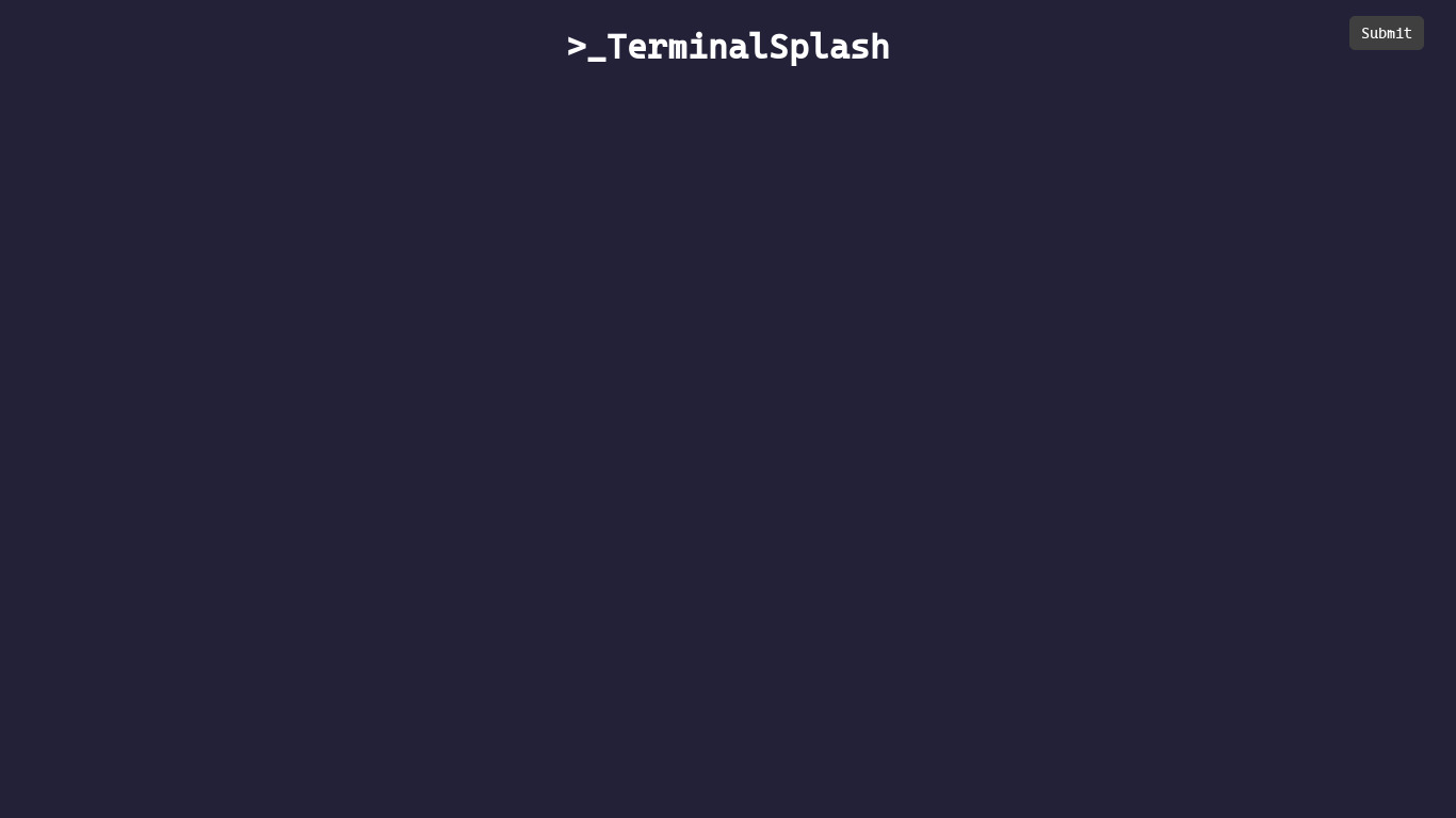 >_TerminalSplash Landing page