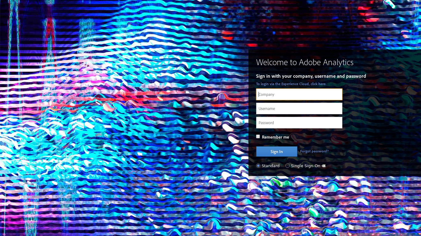 Adobe SiteCatalyst Landing page