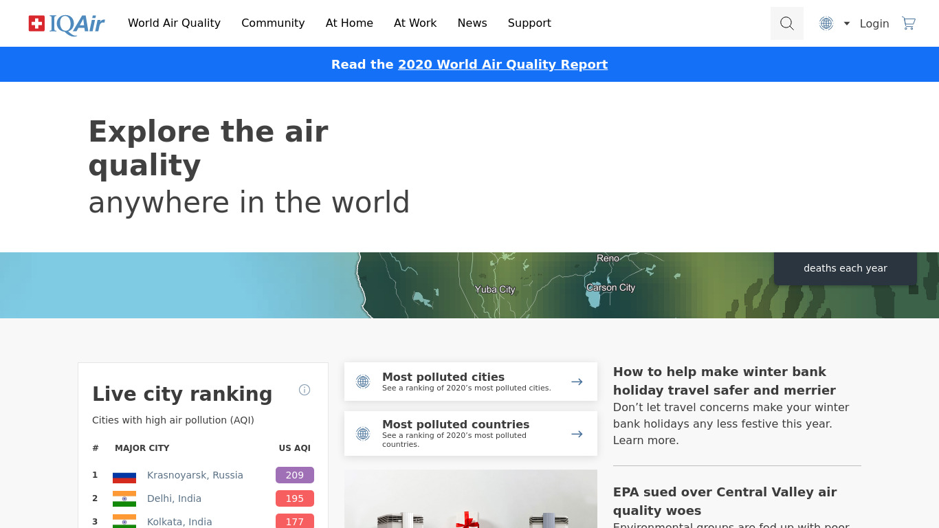 AirVisual Landing page