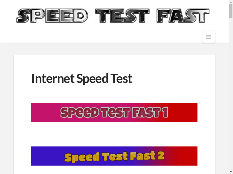 Speed Test Fast Landing page