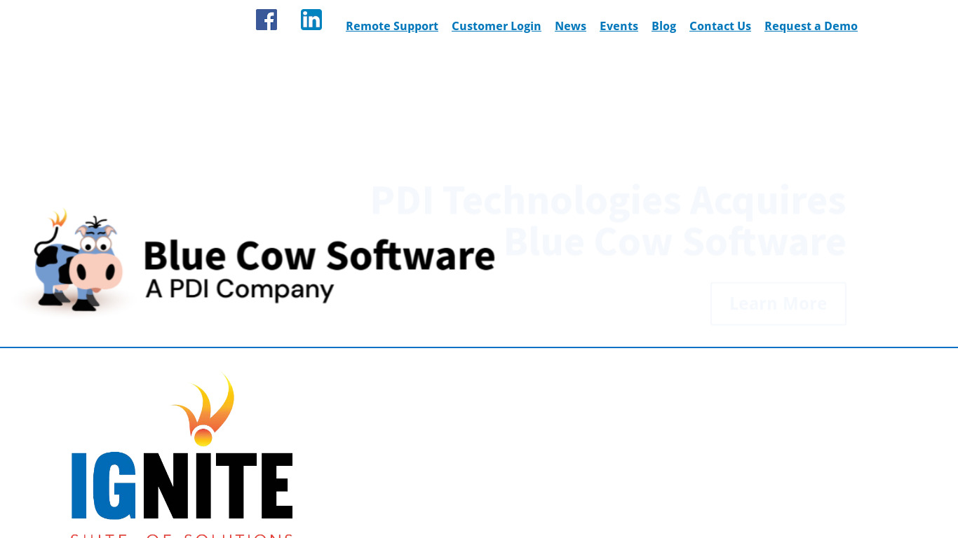 Blue Cow Software Landing page