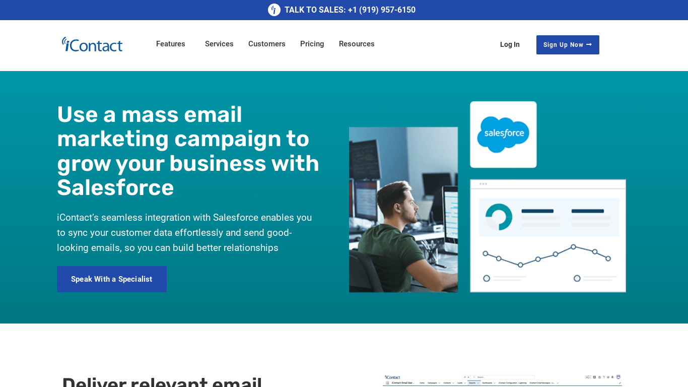 iContact for Salesforce Landing page