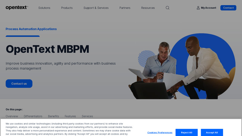 OpenText MBPM Landing Page