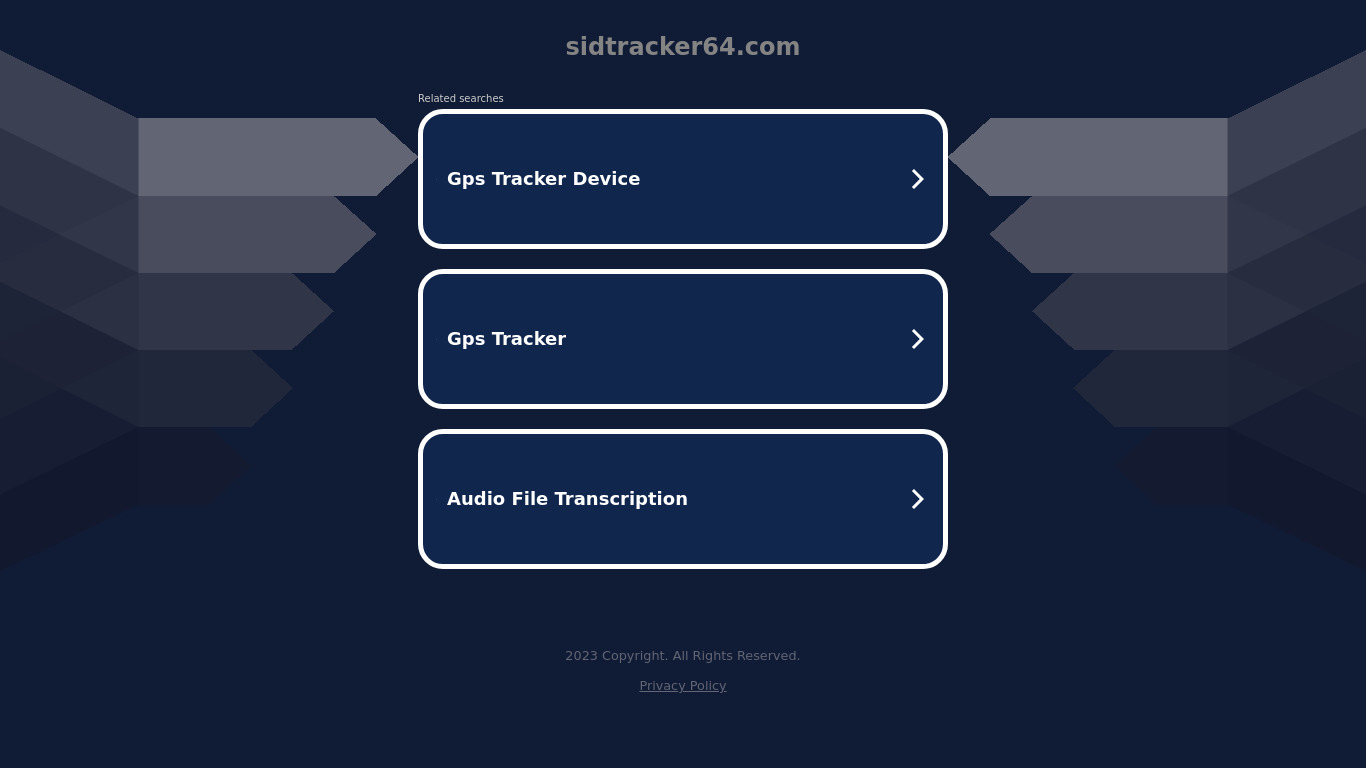 SidTracker64 Landing page