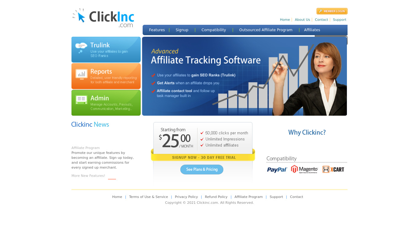 ClickInc Landing page