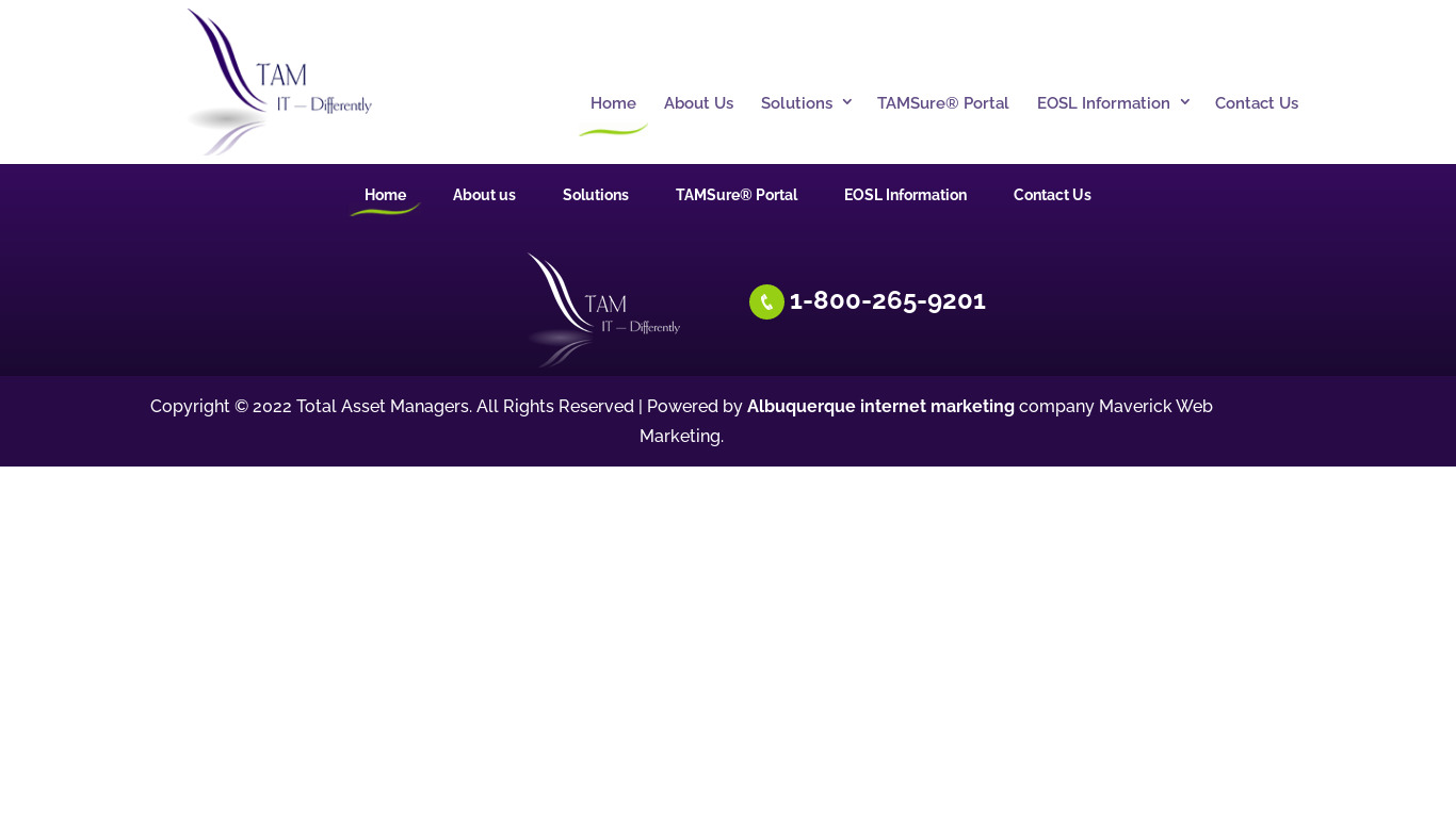 Total Asset Manager Landing page