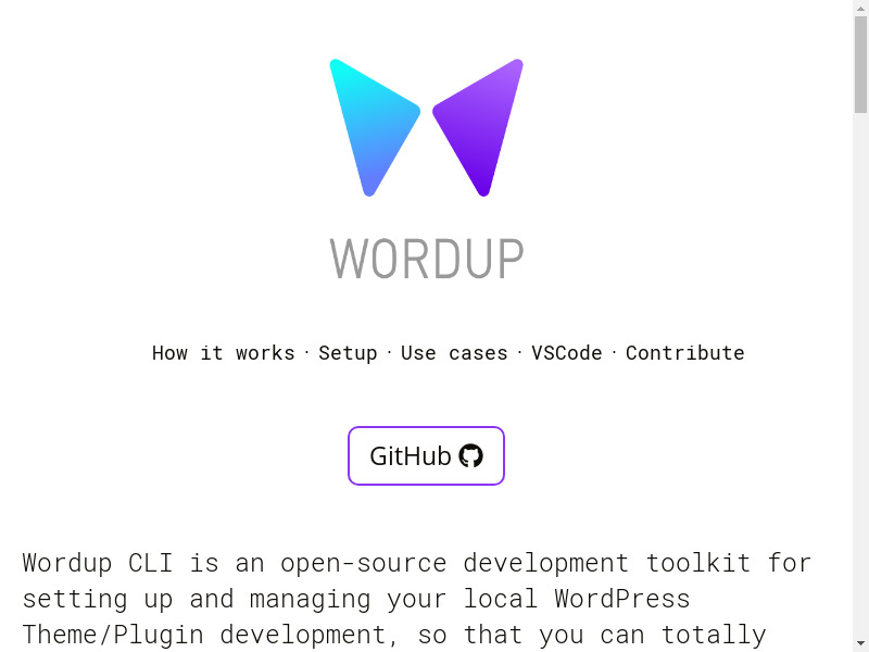 Wordup Landing page