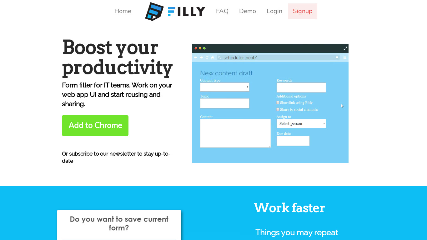 Filly Landing page