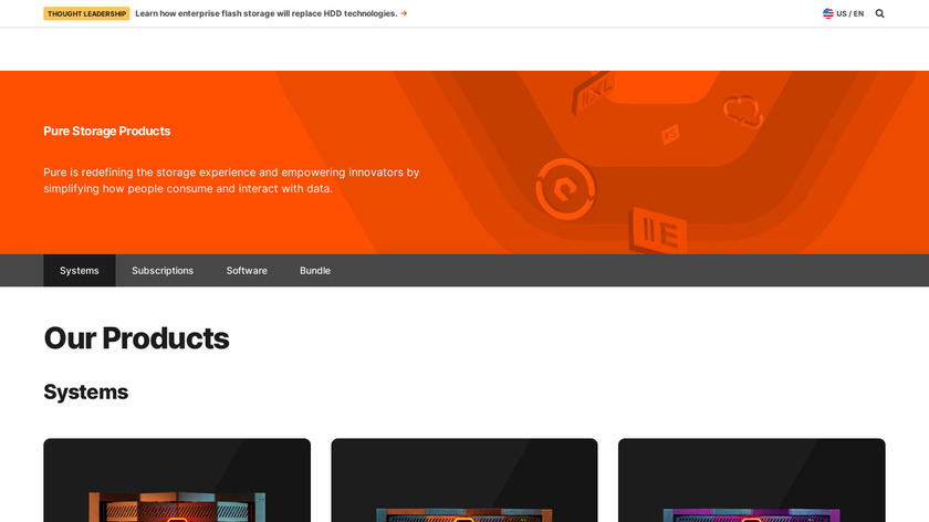 Pure Storage FlashArray Landing Page