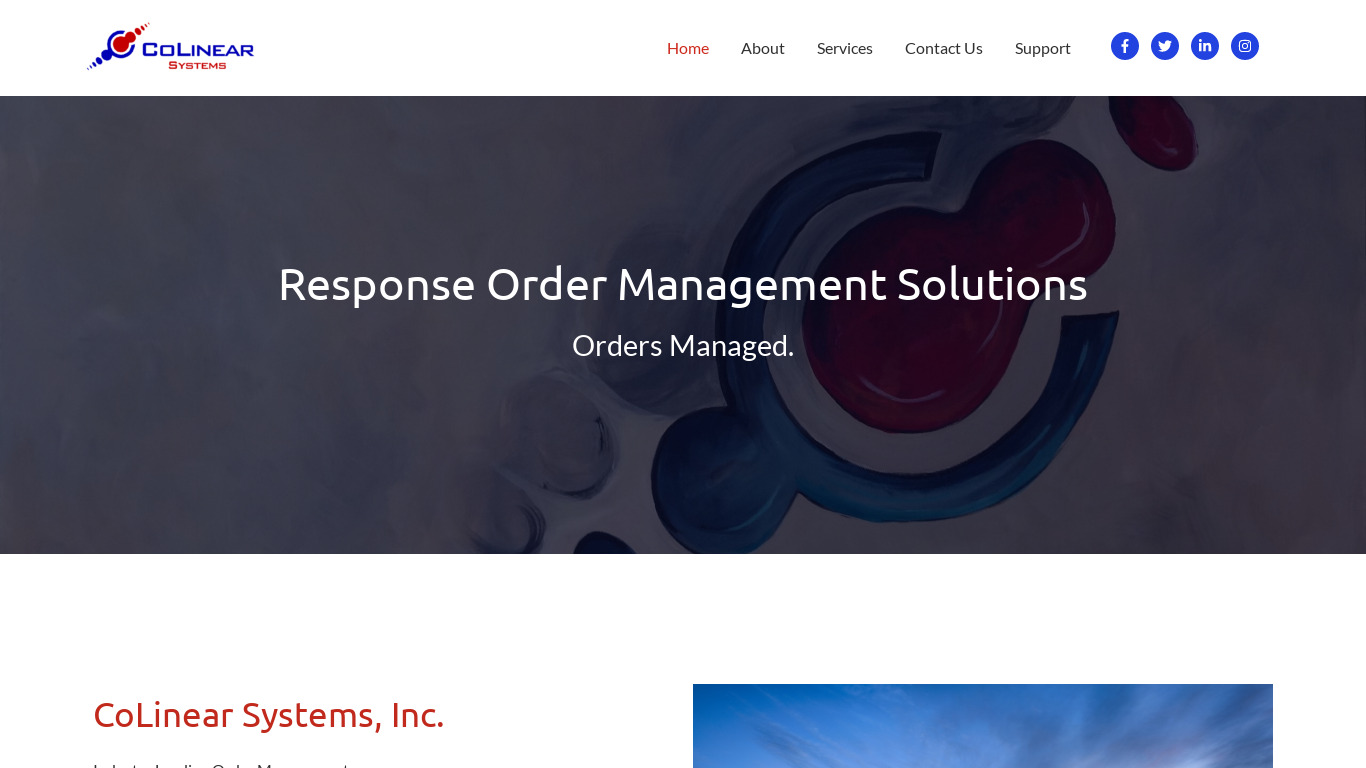 CoLinear Response Landing page