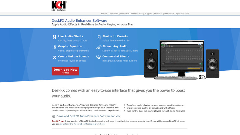 DeskFX Audio Enhancer Landing Page