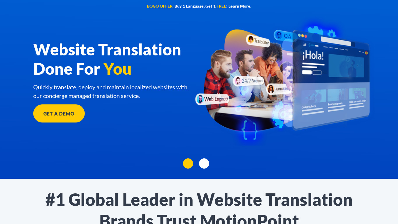 MotionPoint Landing page