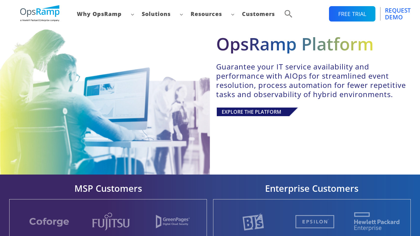 OpsRamp Landing page