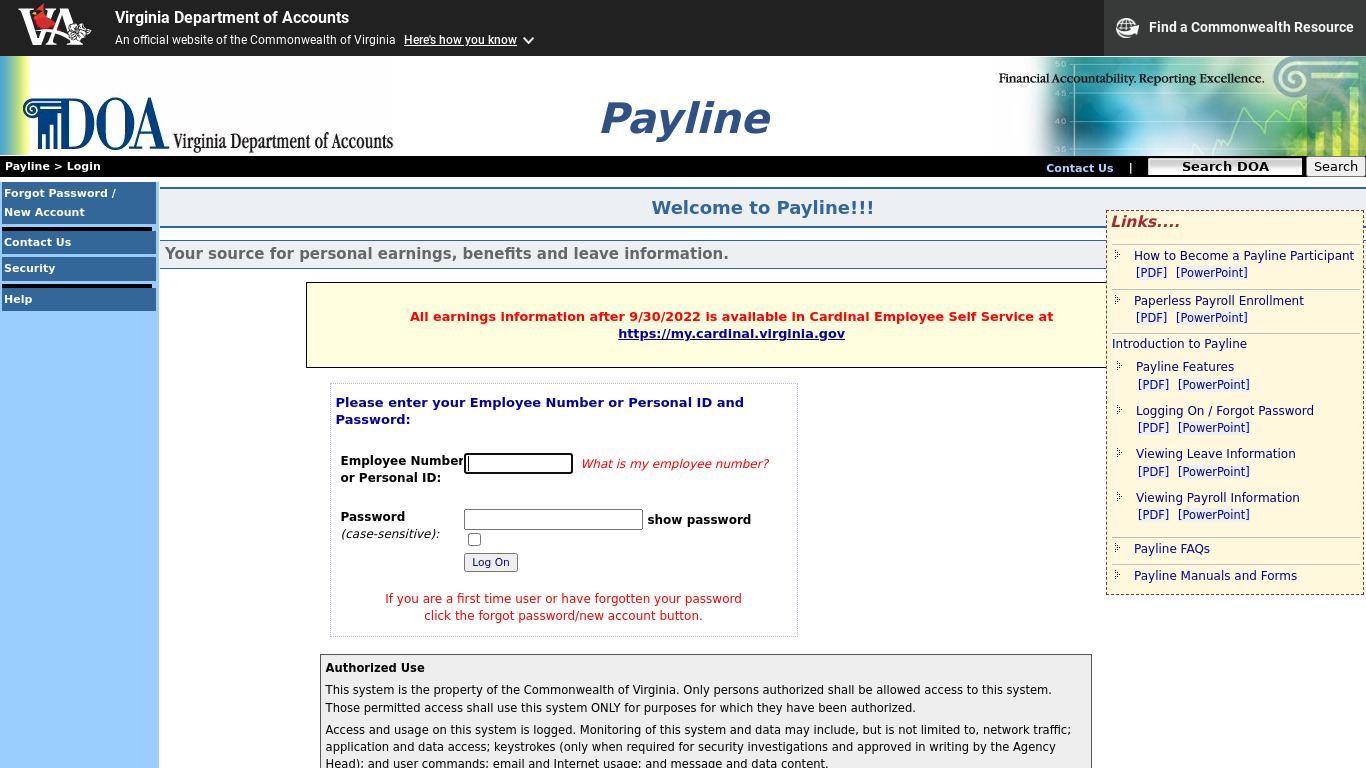 Payline Landing page