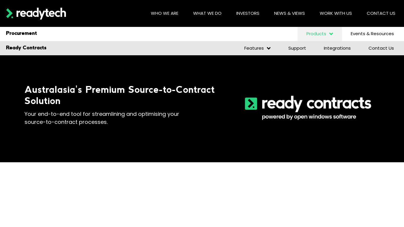 Open Windows CONTRACTS Landing page