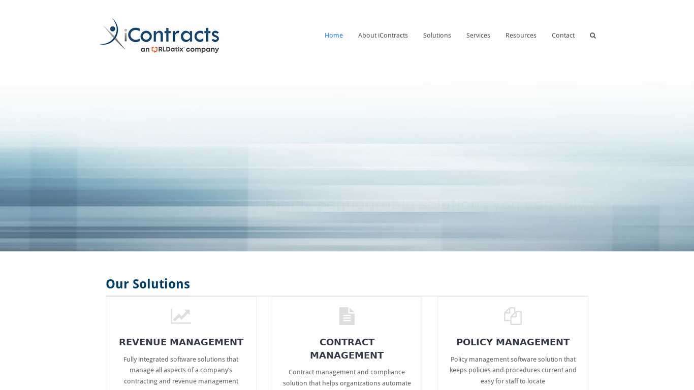 Universal Contract Manager Landing page