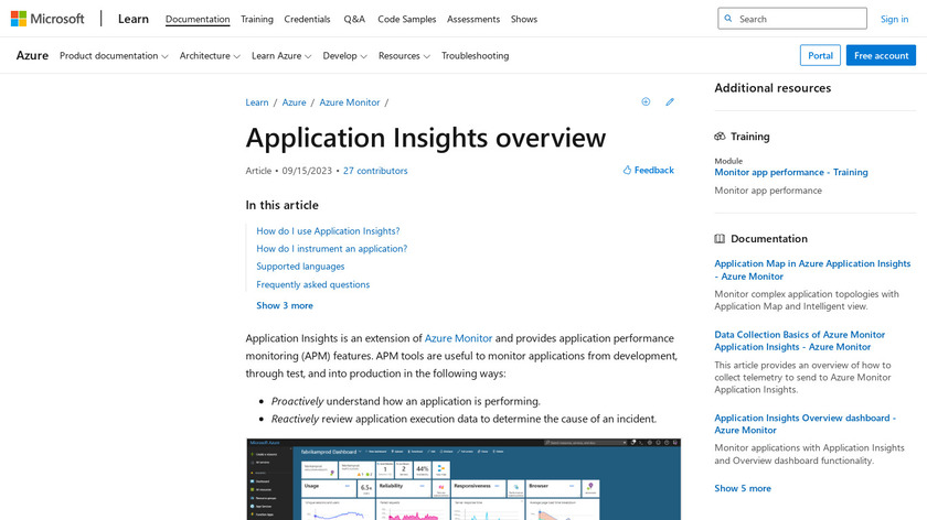 ApplicationInsights Landing Page