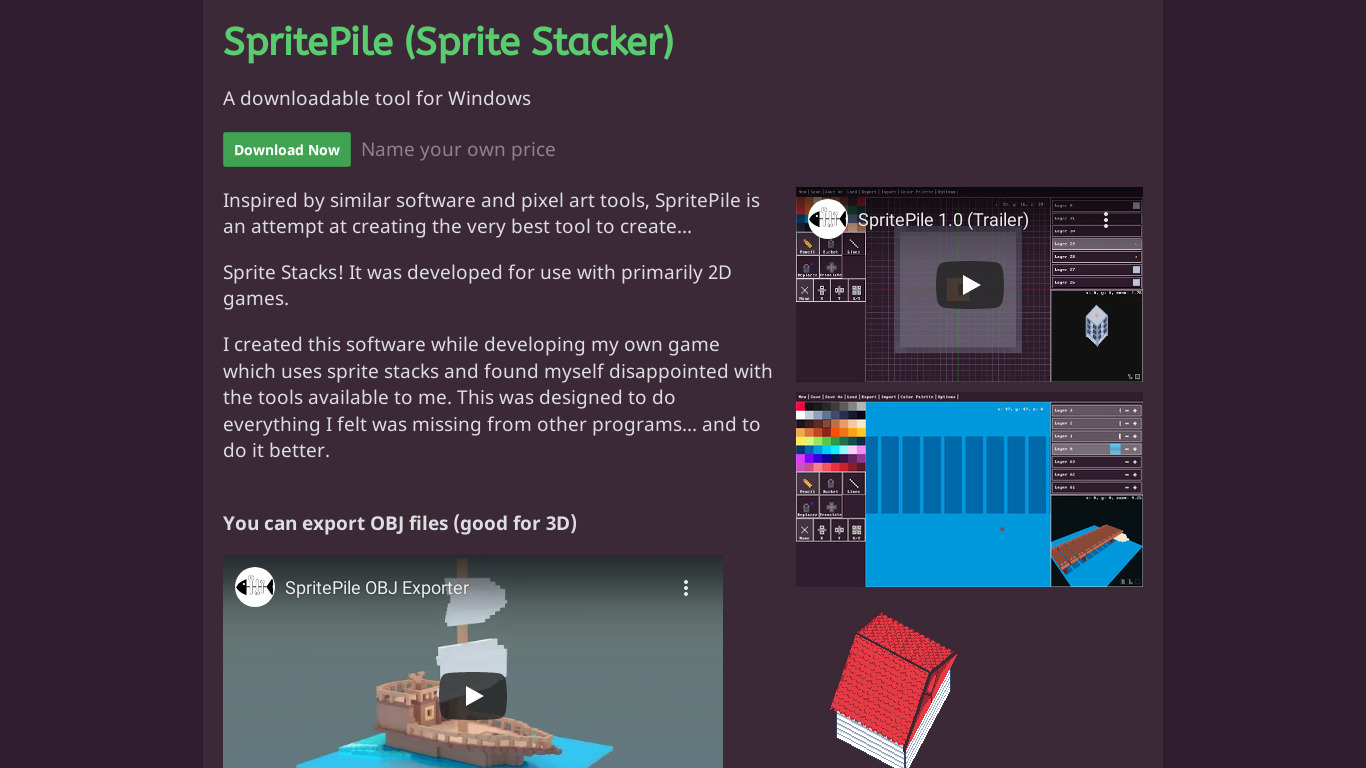 SpritePile Landing page