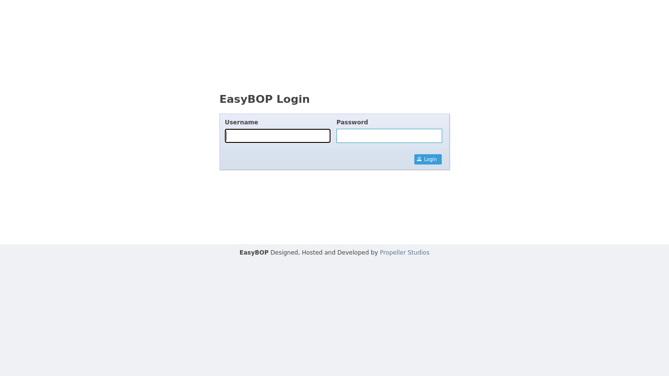 EasyBOP Landing page