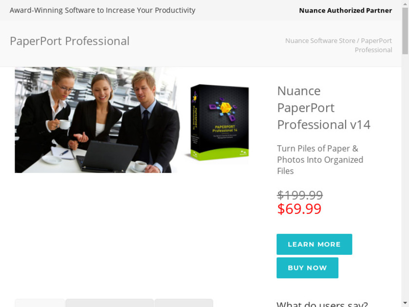 PaperPort Professional Landing Page