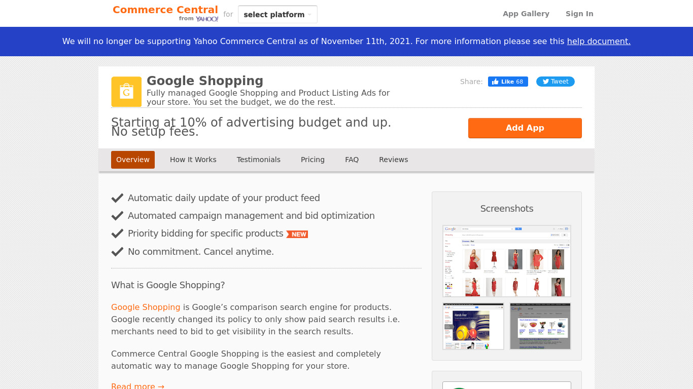 Lexity Google Shopping Landing page