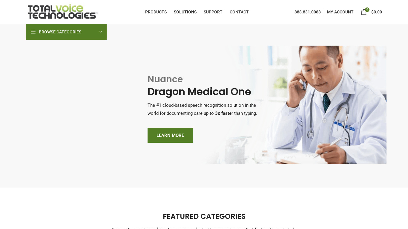Dragon Medical Practice Edition 2 Landing page