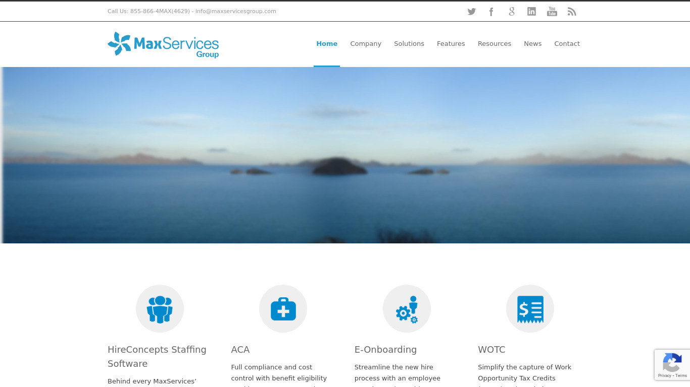 HireConcepts Staffing Software Landing page