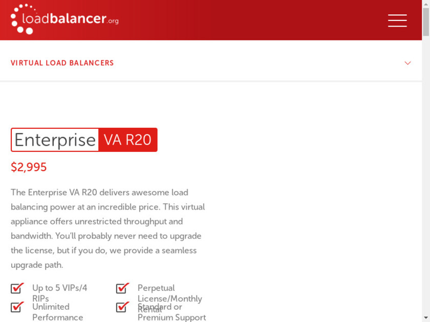 Loadbalancer.org Enterprise VA R20 Landing Page