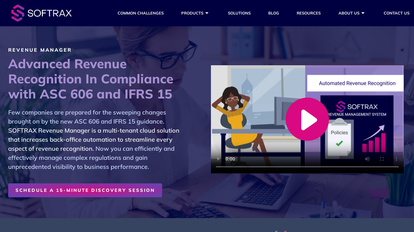 SOFTRAX Revenue Manager Landing page