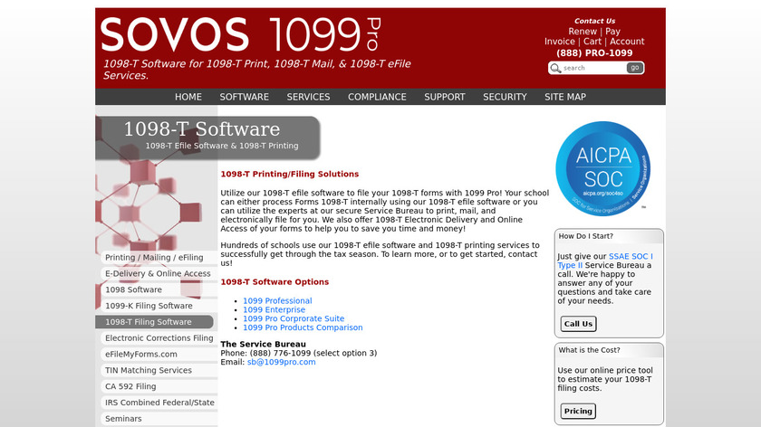 1098-T Software Landing Page