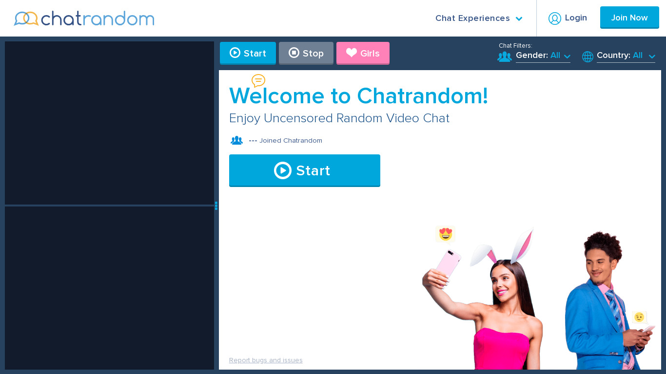 Chatrandom Landing page
