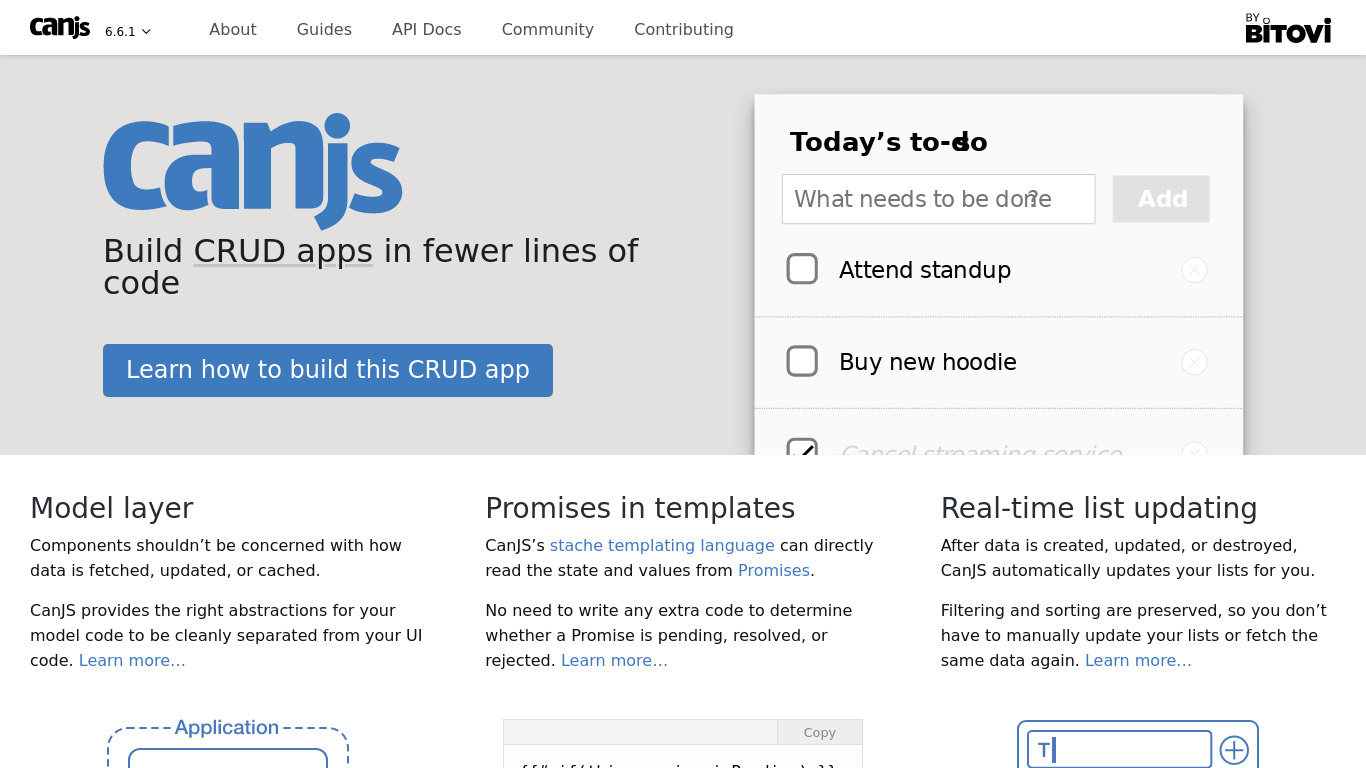 CanJS Landing page
