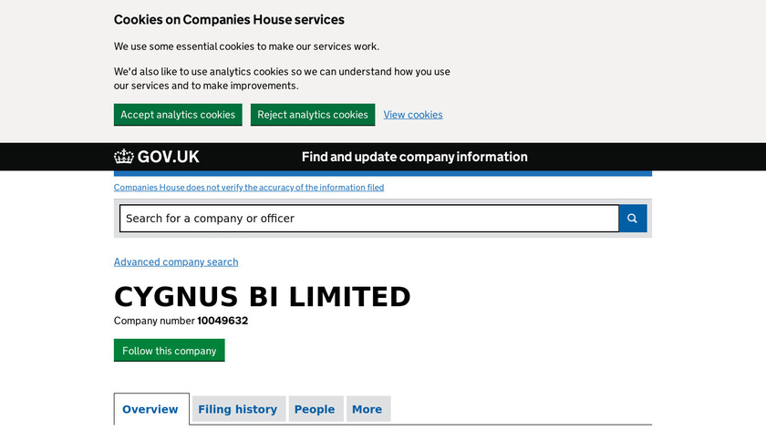 Cygnus BI Limited Landing Page