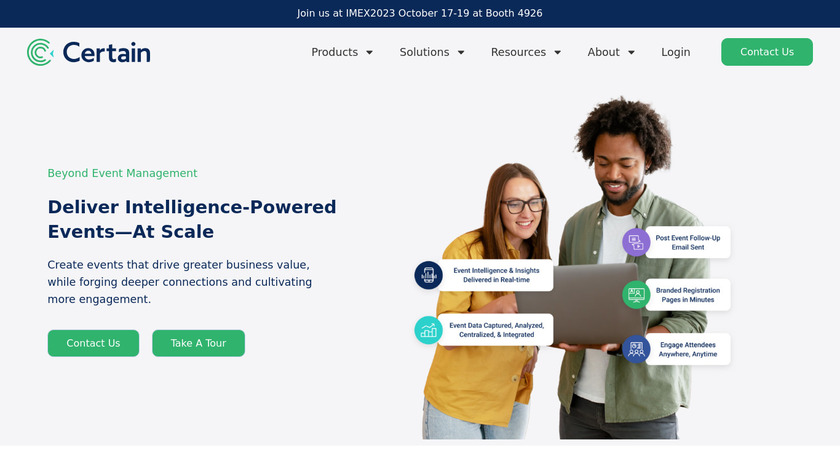 Certain Event Automation Software Landing Page