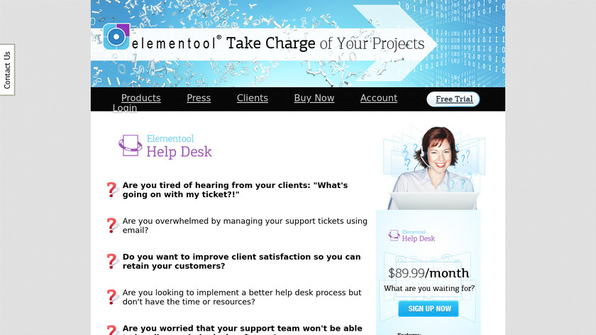 Elementool Help Desk Landing Page