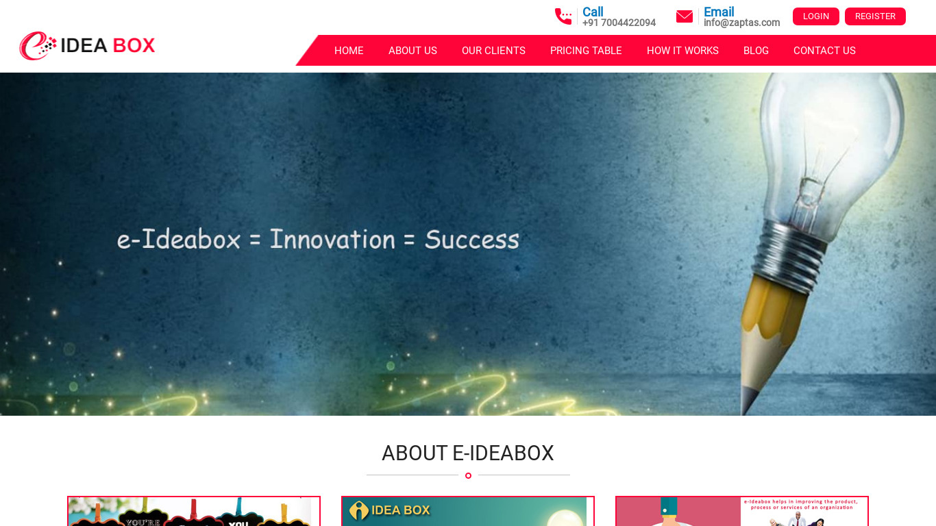 Ideabox Landing page
