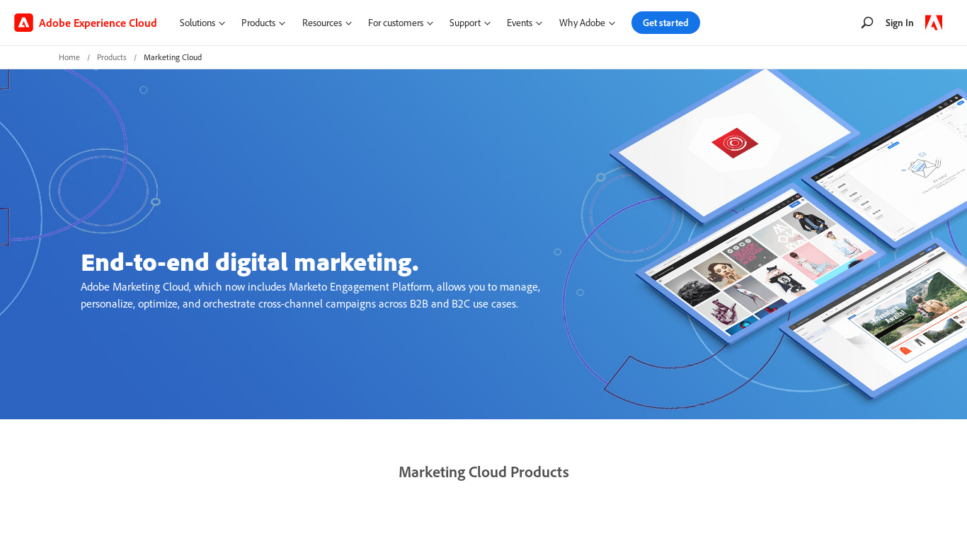 Adobe Marketing Cloud Landing page