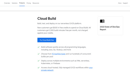 Google Cloud Build screenshot