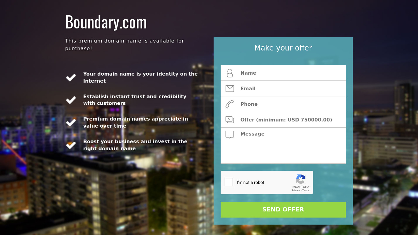 Boundary Landing page