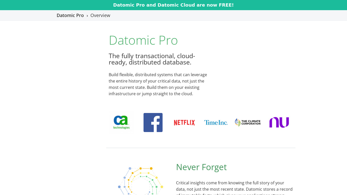 Datomic Landing page