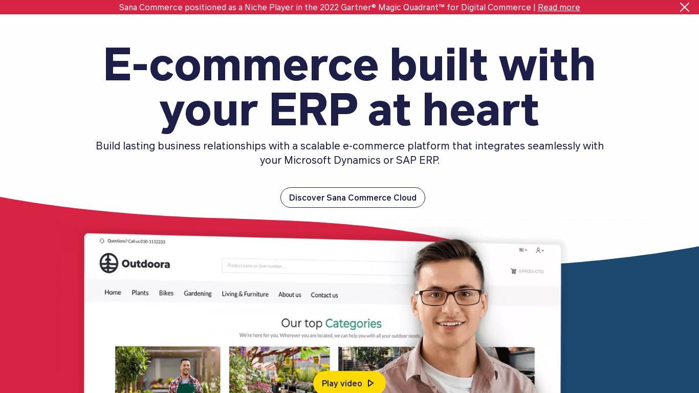 Sana Commerce Landing page