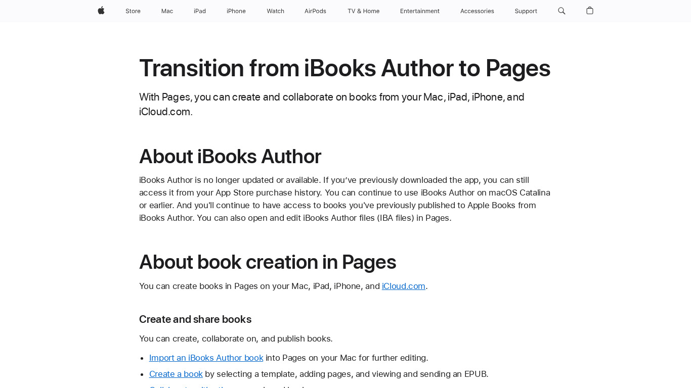 iBooks Author Landing page