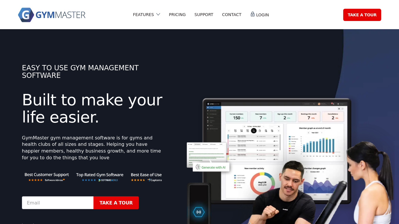 GymMaster Landing page