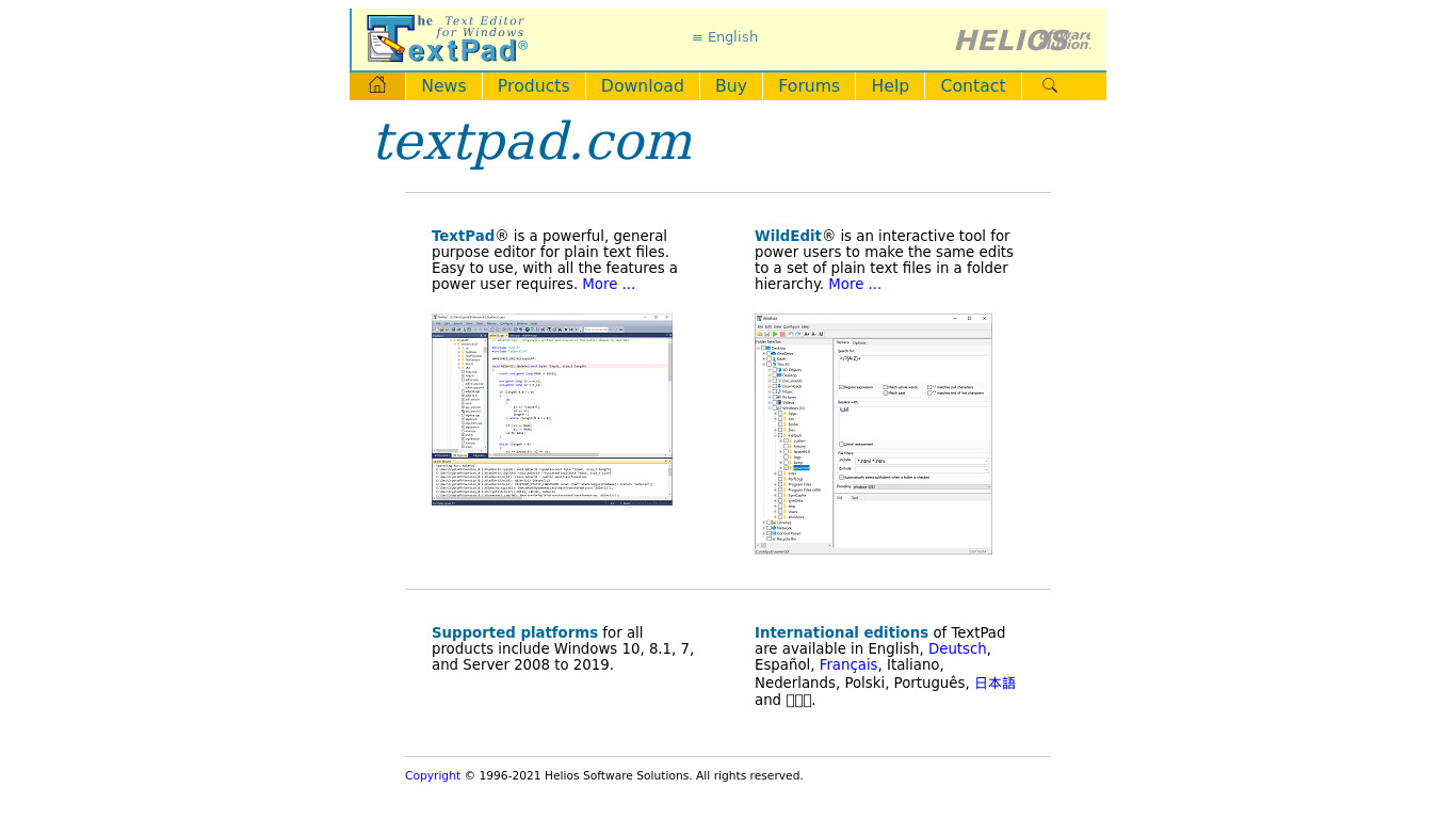 TextPad Landing page