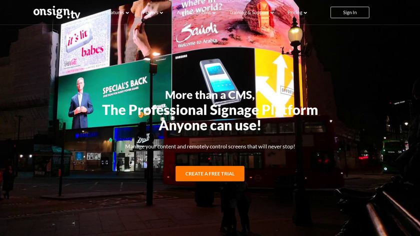 OnSign TV Landing Page