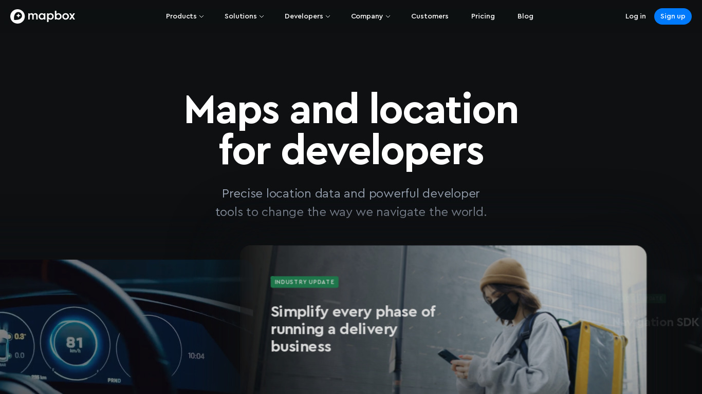 Mapbox Landing page
